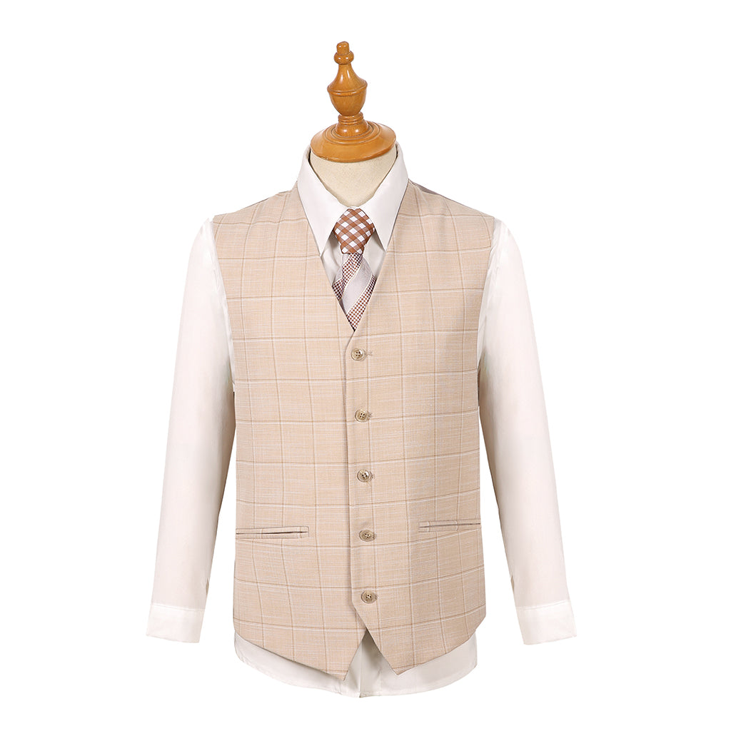 2Bvf100-2106-60 Plaid Pino Baldini Vested Plaid Slim Fit Suits
