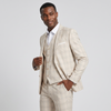 Joseph Michael Men's Tan 3-Piece Slim Fit Plaid Suit