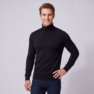 Black Traditional Fit Turtleneck Sweater