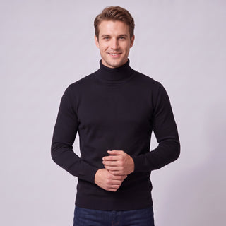 Black Traditional Fit Turtleneck Sweater