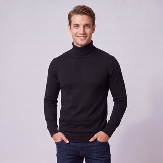 Joseph Michael Traditional Fit Turtleneck Sweater - Black