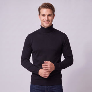 Joseph Michael Traditional Fit Turtleneck Sweater - Black
