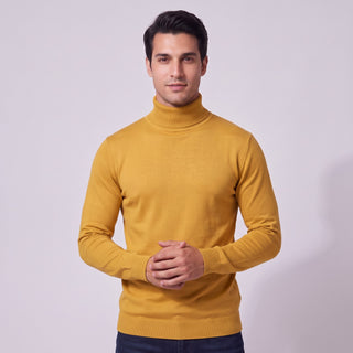 Mustard Traditional Fit Turtleneck Sweater