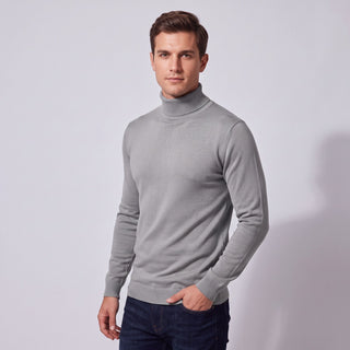 Joseph Michael Traditional Fit Turtleneck Sweater - Silver