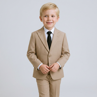 Ideal Boys' Tan 4-Way Stretch Suit