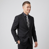 Tiglio Men's Black 100% Wool 2-Piece Modern Fit Suit — Notch Lapel