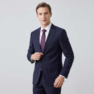 Tiglio Men's Blue 100% Wool 2-Piece Modern Fit Suit — Peak Lapel