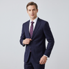 Tiglio Men's Blue 100% Wool 2-Piece Modern Fit Suit — Peak Lapel