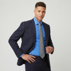 Tiglio Men's Blue 100% Wool 2-Piece Slim Fit Suit — Notch Lapel