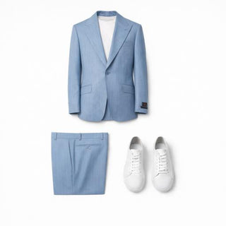 Tiglio Men's Antibes 100% Wool 2-Piece Modern Fit Suit — Peak Lapel