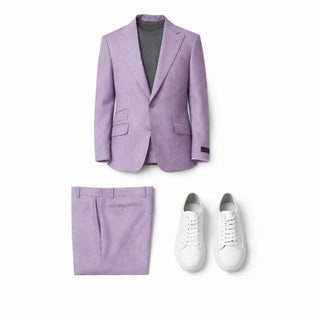 Tiglio Men's Antibes 100% Wool 2-Piece Modern Fit Suit — Peak Lapel