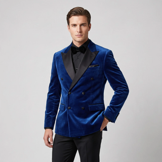 Joseph Michael Men's Double Breasted Velvet Tuxedo Jacket