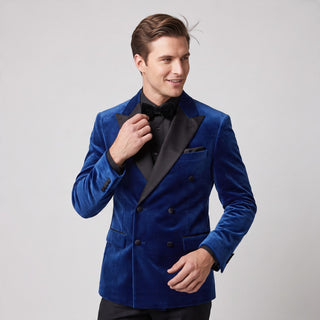 Joseph Michael Men's Double Breasted Velvet Tuxedo Jacket