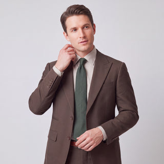 Men's Brown 4-Way Stretch 2-Piece Slim Fit Suit - Peak Lapel