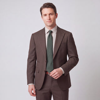 Men's Brown 4-Way Stretch 2-Piece Slim Fit Suit - Peak Lapel
