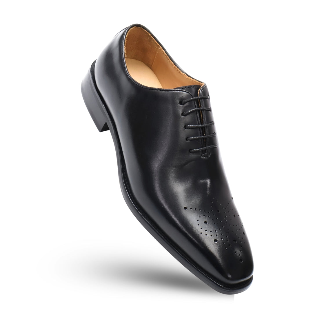 ROYAL LUXE Men's Black Leather Oxford Dress Shoes for Formal & Business Wear