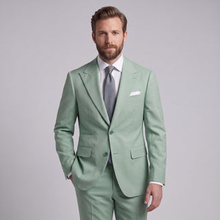 Men's Mint 4-Way Stretch 2-Piece Slim Fit Suit - Peak Lapel