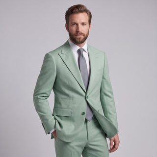 Men's Mint 4-Way Stretch 2-Piece Slim Fit Suit - Peak Lapel