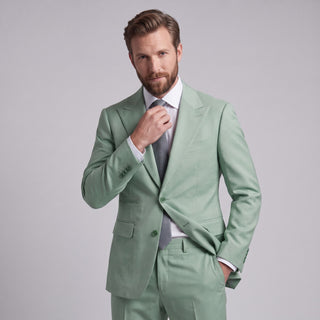 Men's Mint 4-Way Stretch 2-Piece Slim Fit Suit - Peak Lapel