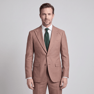 Men's Rust 4-Way Stretch 2-Piece Slim Fit Suit - Peak Lapel