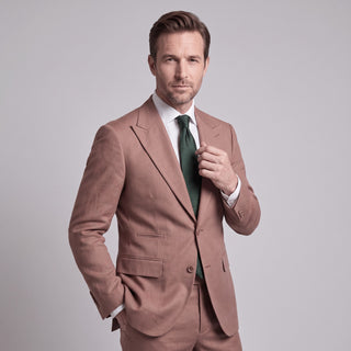 Men's Rust 4-Way Stretch 2-Piece Slim Fit Suit - Peak Lapel
