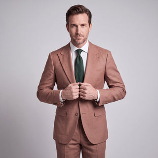 Men's Rust 4-Way Stretch 2-Piece Slim Fit Suit - Peak Lapel