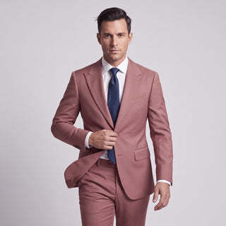 Men's Mauve 4-Way Stretch 2-Piece Slim Fit Suit - Peak Lapel