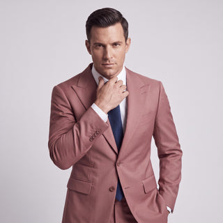 Men's Mauve 4-Way Stretch 2-Piece Slim Fit Suit - Peak Lapel