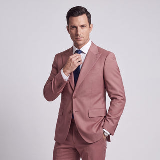 Men's Mauve 4-Way Stretch 2-Piece Slim Fit Suit - Peak Lapel
