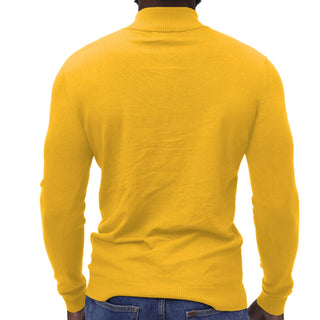 Mustard Quarter-Zip Traditional Fit Pullover Sweater