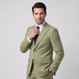 Men's Sage 4-Way Stretch 2-Piece Slim Fit Suit - Peak Lapel
