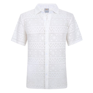 Stretch Crochet Knit Shirt
