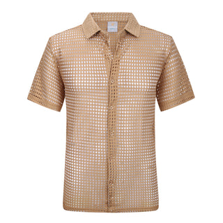 Solid Crochet Knit Shirt