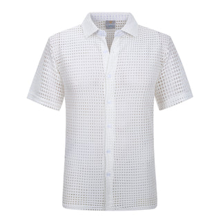 Solid Crochet Knit Shirt