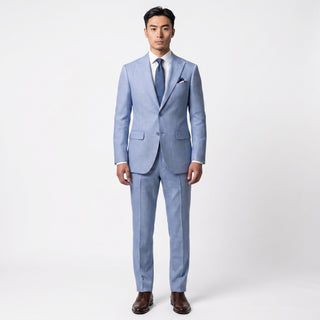 Joseph Michael M3090 Peak Slim Sky Sharkskin Slim Fit Suit - Back View