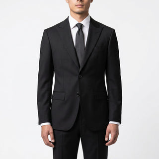 M3090 - Peak Slim Black Joseph Michael 2Pc Slim Fit Sharkskin Peak