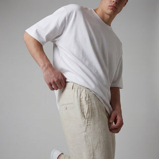 Jm-7055 Natural Joseph Michael Jm Flat Front Linen Pants