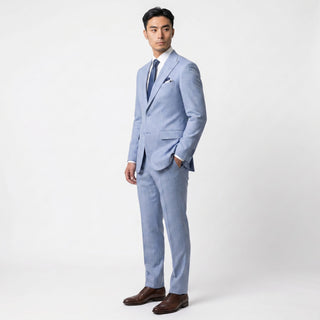 Joseph Michael M3090 Peak Slim Sky Sharkskin Slim Fit Suit - Side View