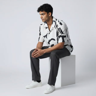Jm-7042 Black White Joseph Michael Jm Abstract Ss Shirt