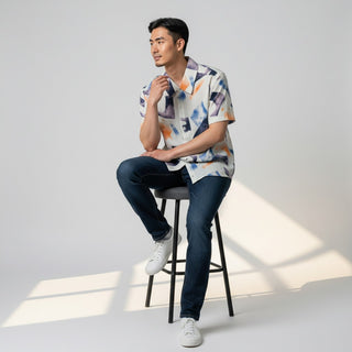 Jm-7052 Blue Joseph Michael Jm Multi Color Ss Shirt