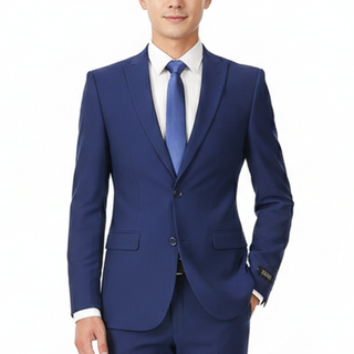 Joseph Michael 2 Button Slim Fit Peak Lapel Stretch Suit Ink - Front View