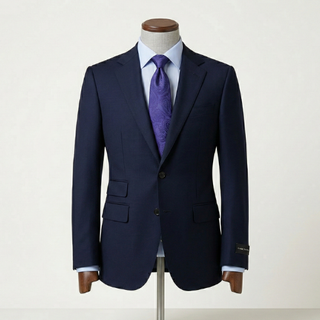 Tiglio Men's Blue 100% Wool 2-Piece Modern Fit Suit — Notch Lapel