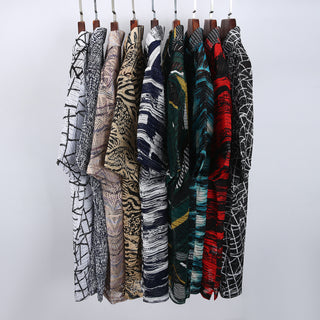 Animal Print Crochet Knit Shirt