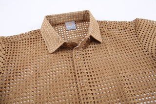 Solid Crochet Knit Shirt
