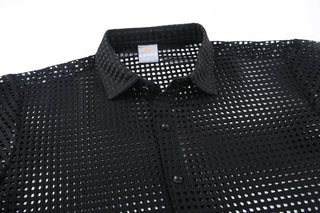 Solid Crochet Knit Shirt