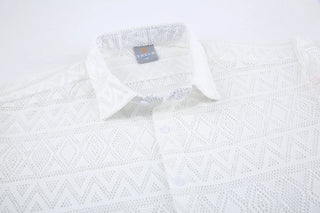 Stretch Crochet Knit Shirt