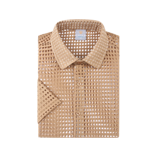 Solid Crochet Knit Shirt