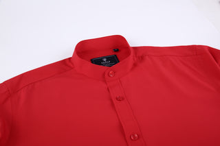 Banded Collar Casual Stretch Shirt