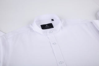 Banded Collar Casual Stretch Shirt