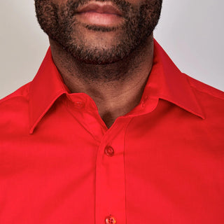 Poplin | Button Cuff | 100% Cotton | Red